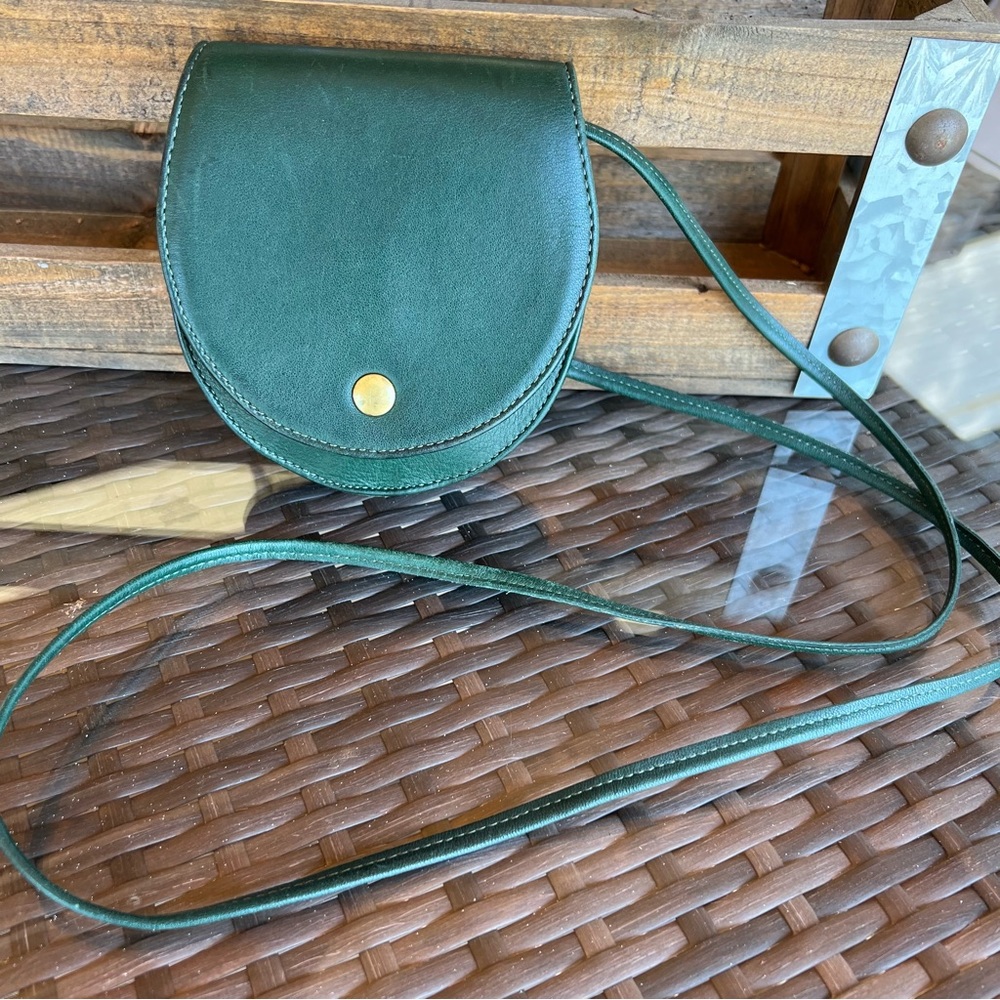 Unique and quirky Vintage Coach Horseshoe Bag in Bottle Green #4857